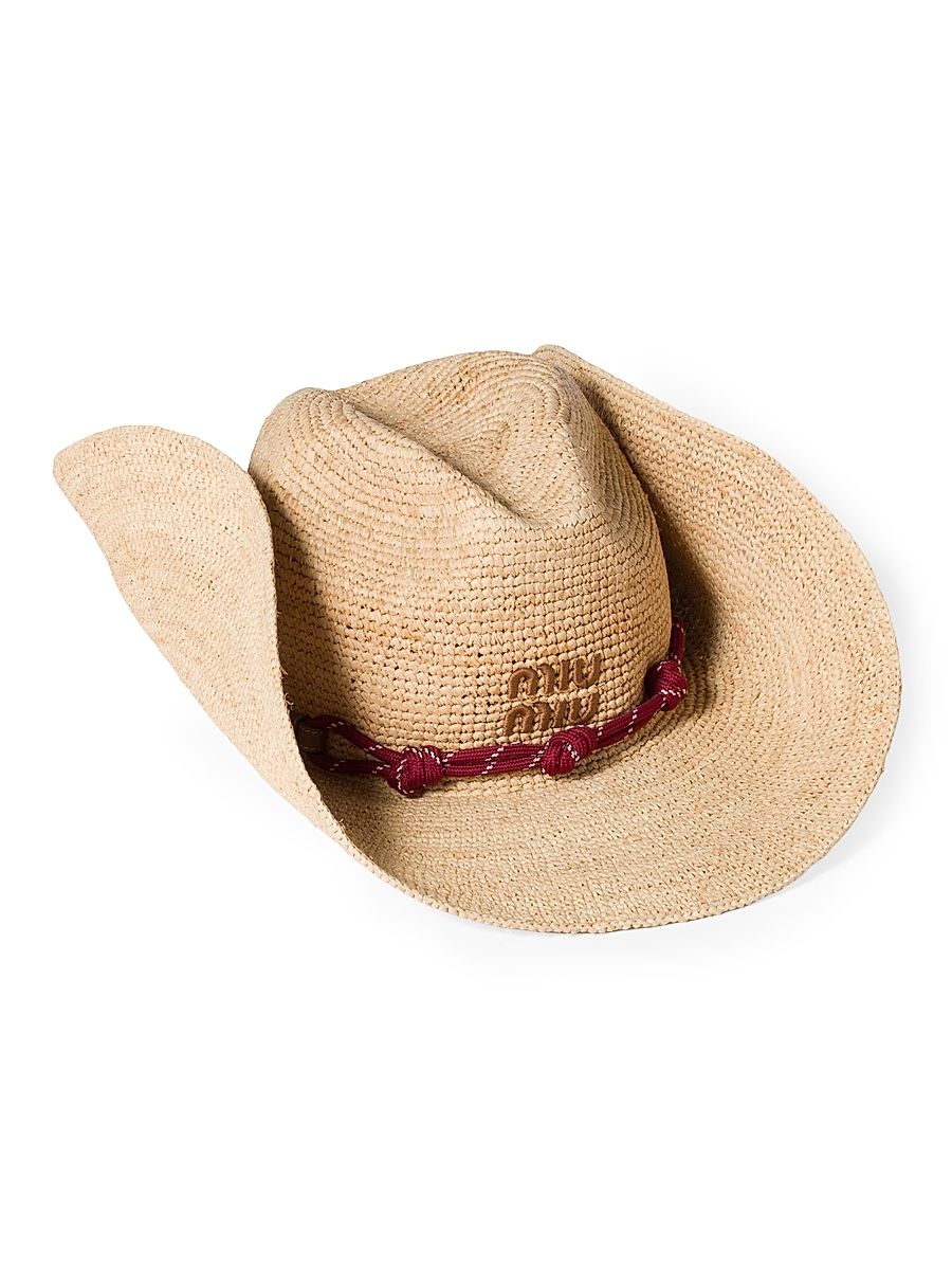 Women's Raffia Hat - Beige Khaki - Size Small