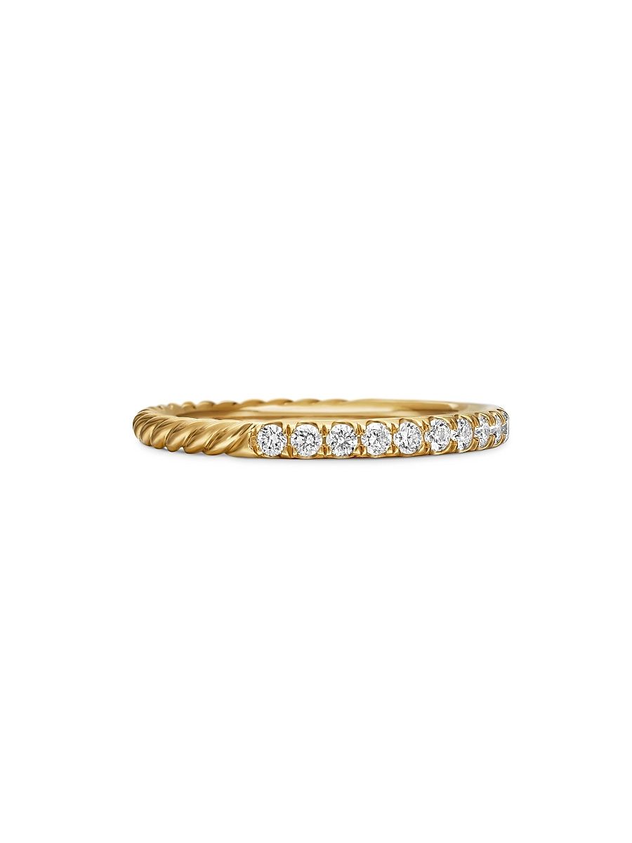 Women's Cable Collectibles Stack Ring in 18K Yellow Gold - Gold - Size 4