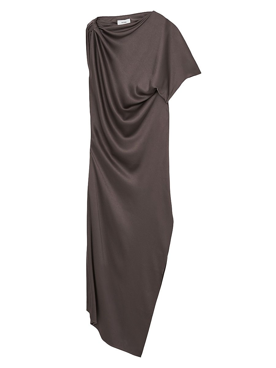 Women's Kenzie Draped Satin Maxi Dress - Mauve - Size 4
