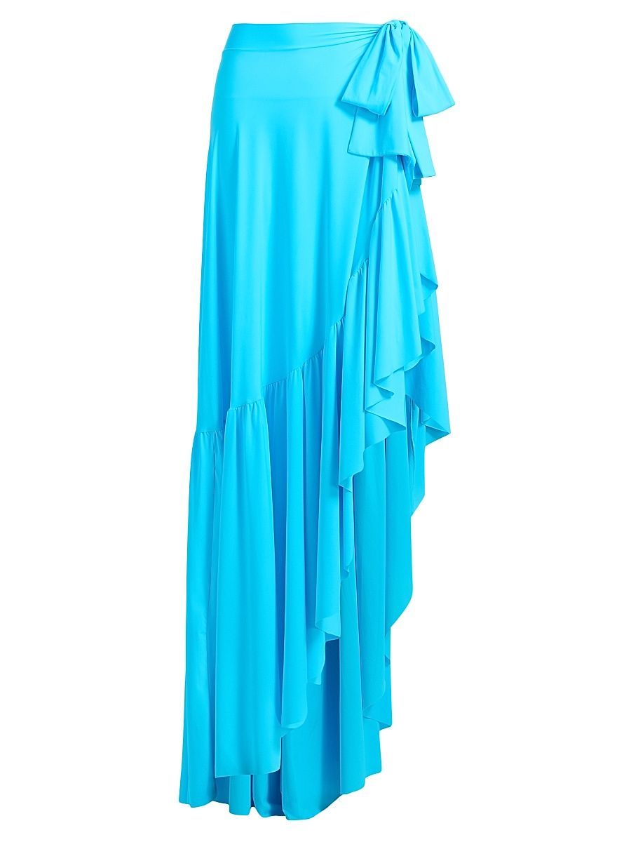 Women's Iggy Ruffle Wrap Maxi Sarong - Cielo - Size 8