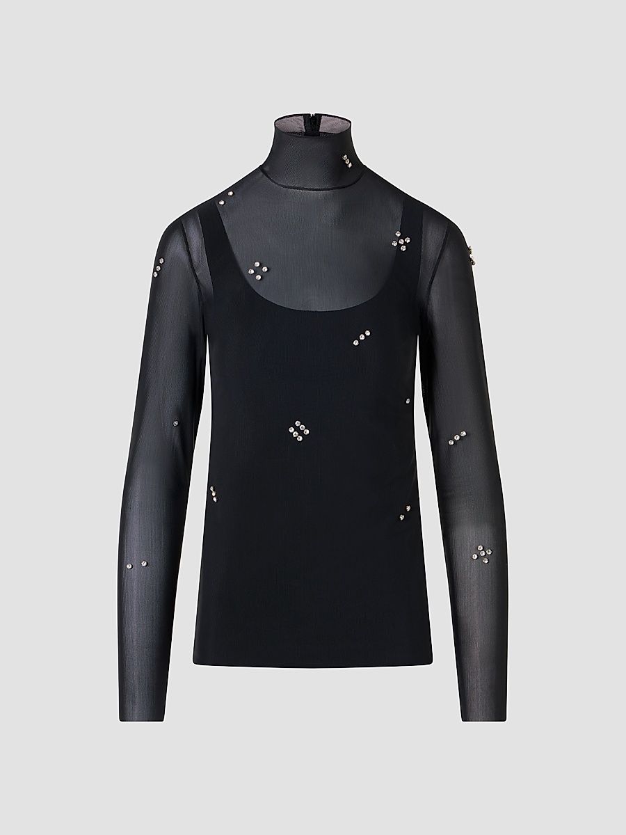 Women's Diamond Dice Dot Top - Black - Size 14