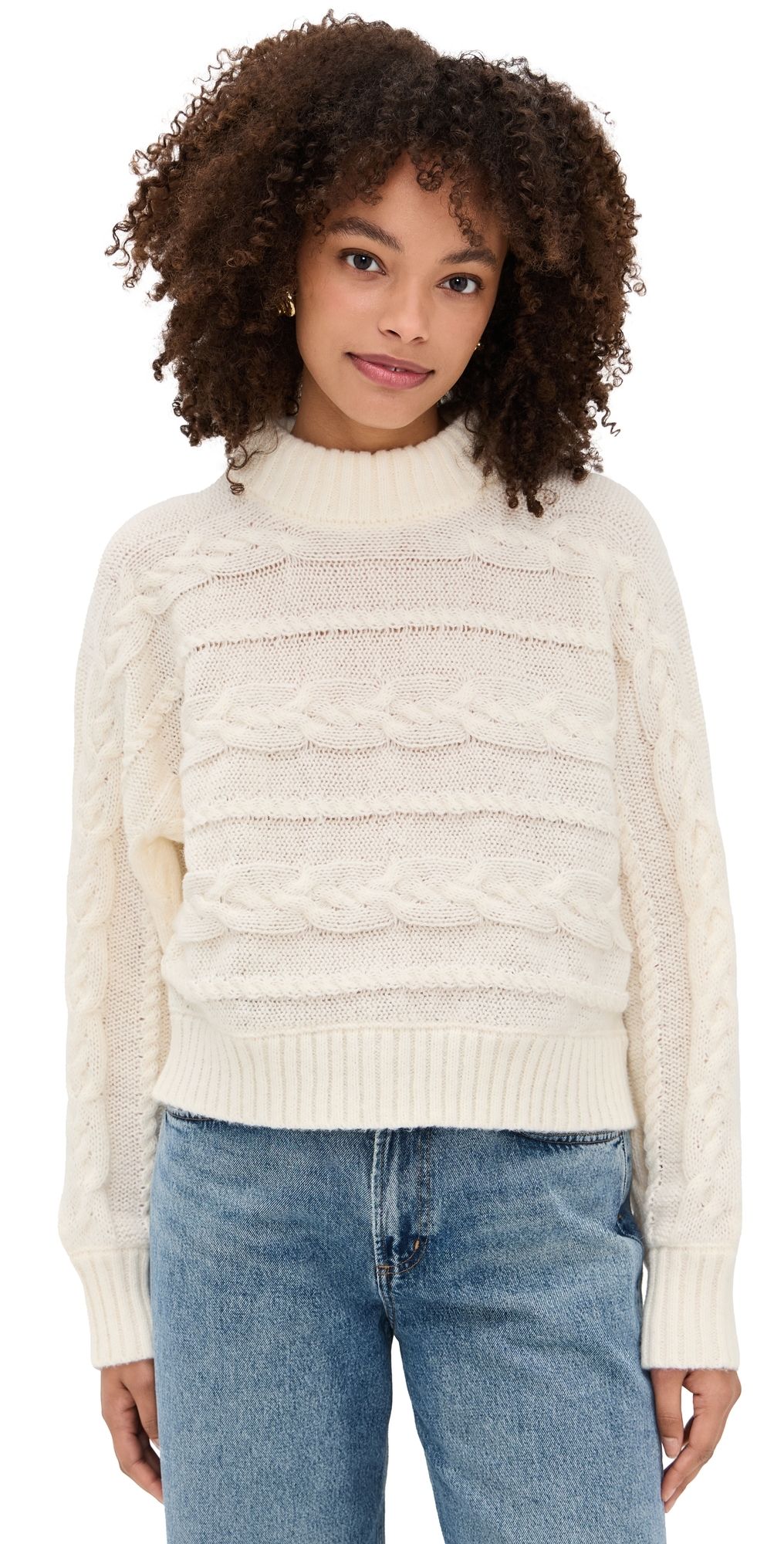 Z Supply Arctic Cable Sweater Warm White M