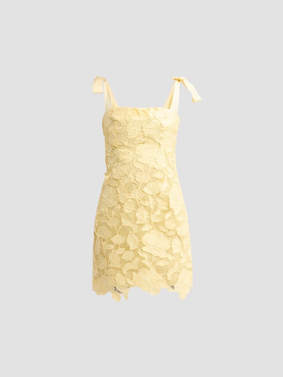 SIMKHAI Women's Marigolde Embroidered Mini Dress - Buttercream - Size 14