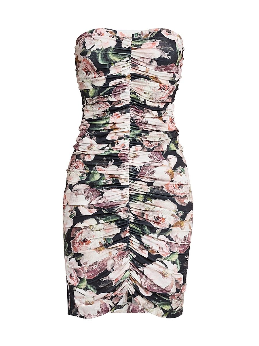 Women's Peony Strapless Shirred Dress - Size XL