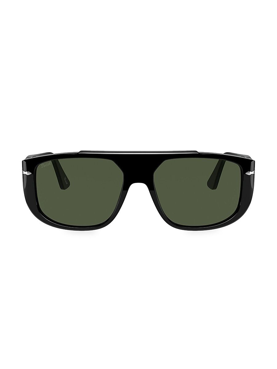 Men's Persol 54MM Rectangular Sunglasses - Black