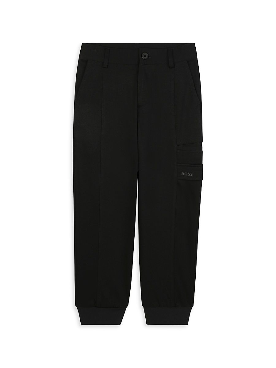 Little Boy's Cargo Jogging Trousers - Black - Size 14