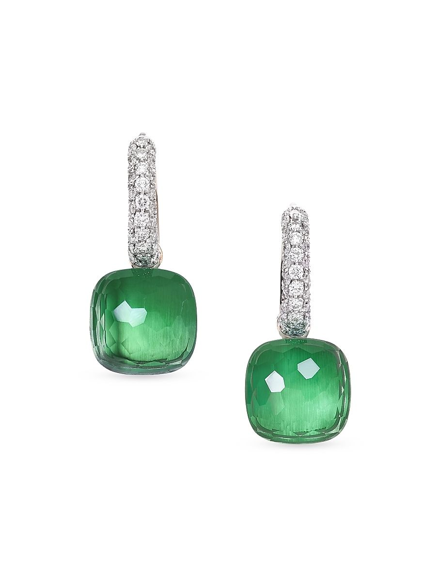 Women's Nudo Two-Tone 18K Gold & Multi-Stone Drop Earrings - Rose Gold