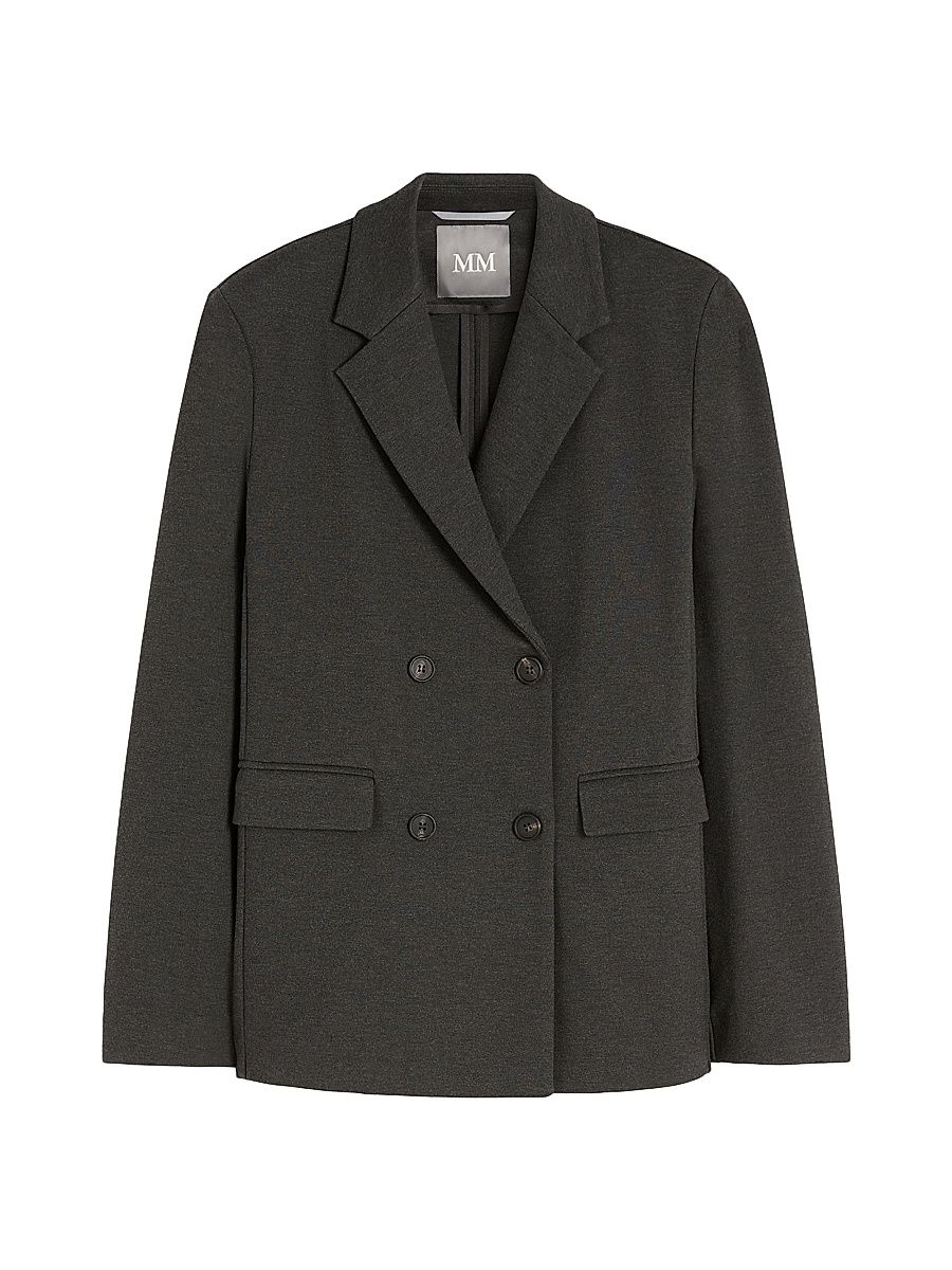 Women's Milano Knit Jersey Blazer - Dark Grey Melange - Size XL