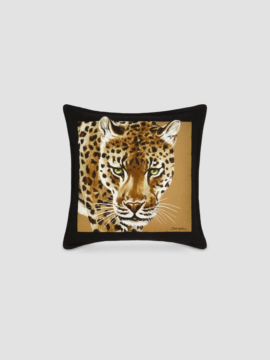 Dolce & Gabbana Leopard Graphic Cotton Cushion - Leopard