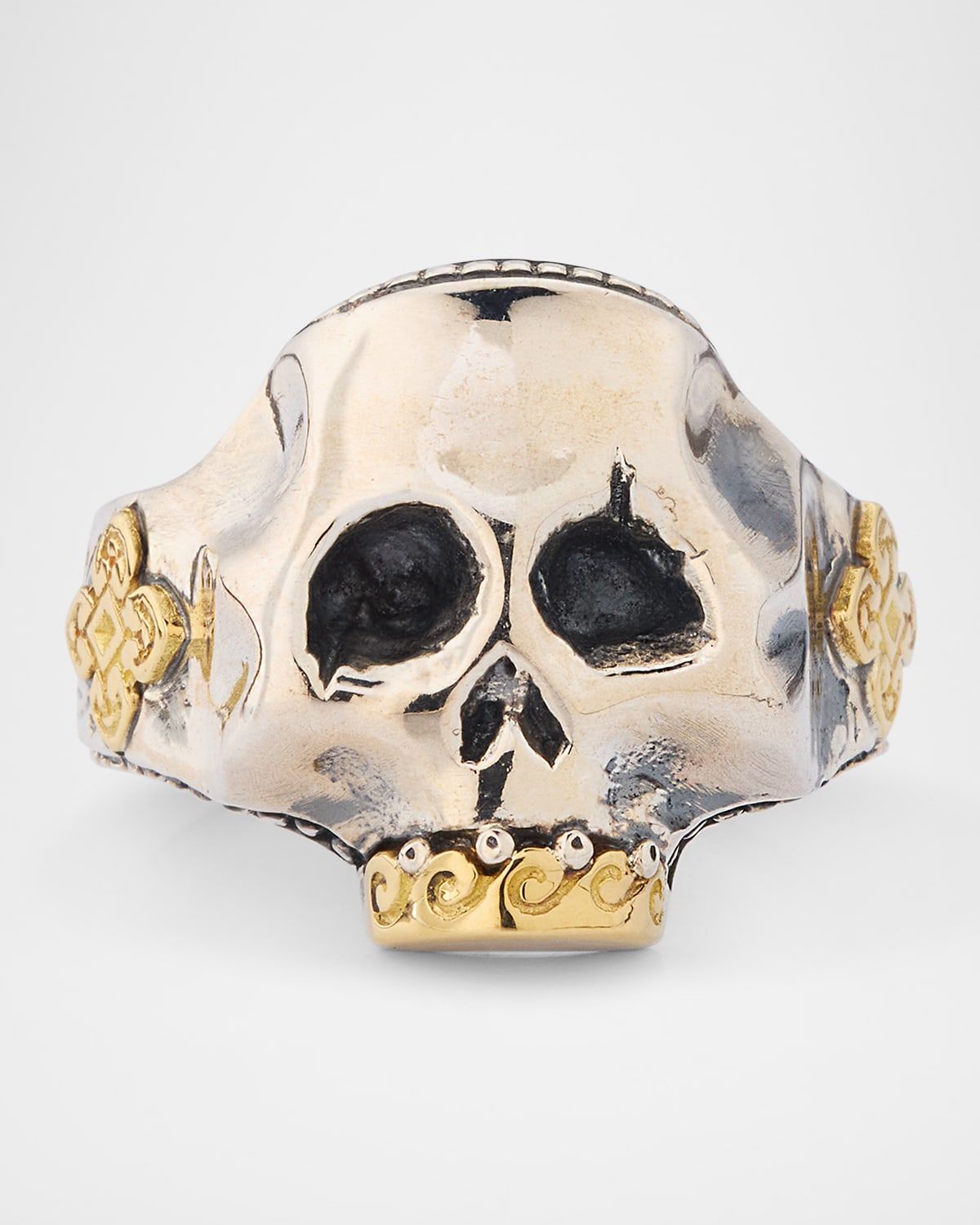 Men & apos;s Hydra Sterling Silver and 18K Gold Skull Ring