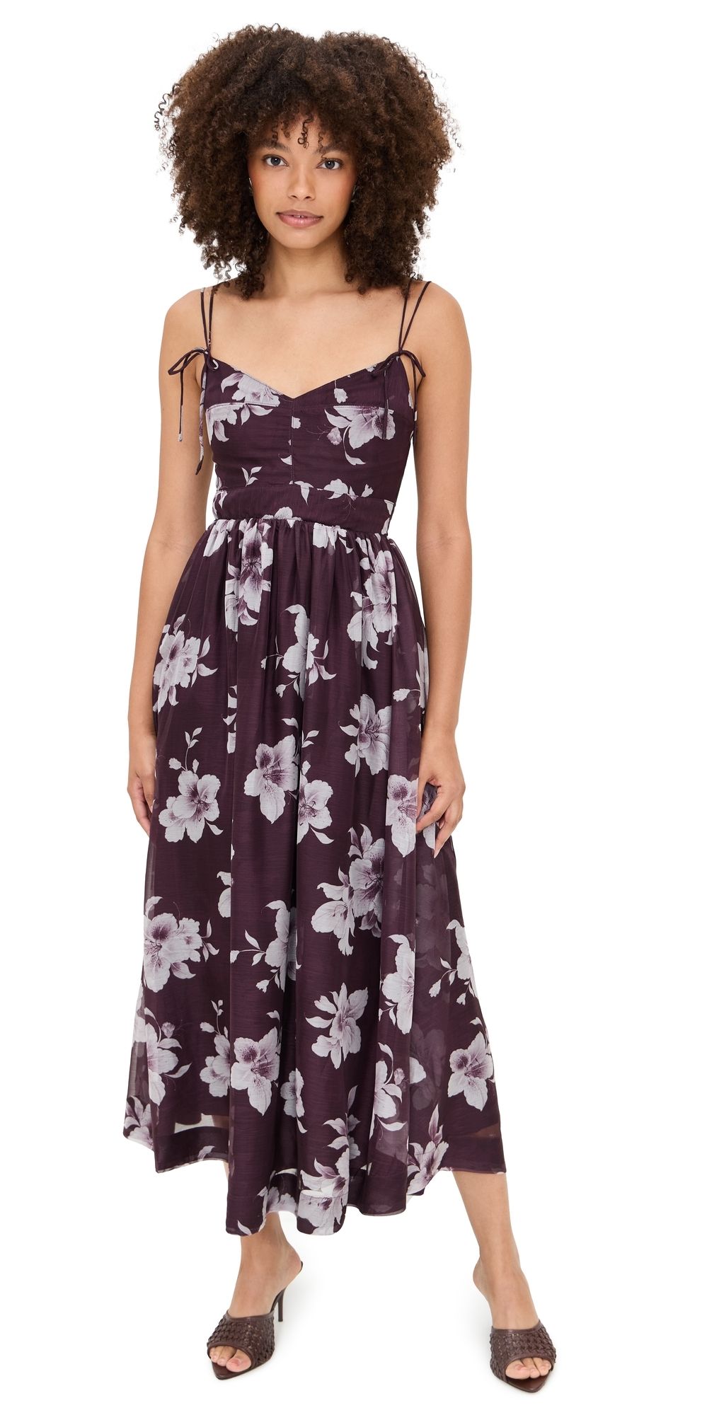 En Saison Annaliese Midi Dress Plum Grey S