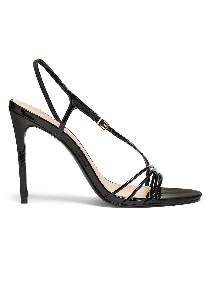 Women's Inez 100MM Patent Leather Sandals - Black - Size 9