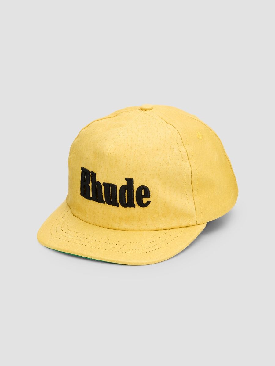 Rhude Men's Rhude Logo Suede Hat - Yellow Black
