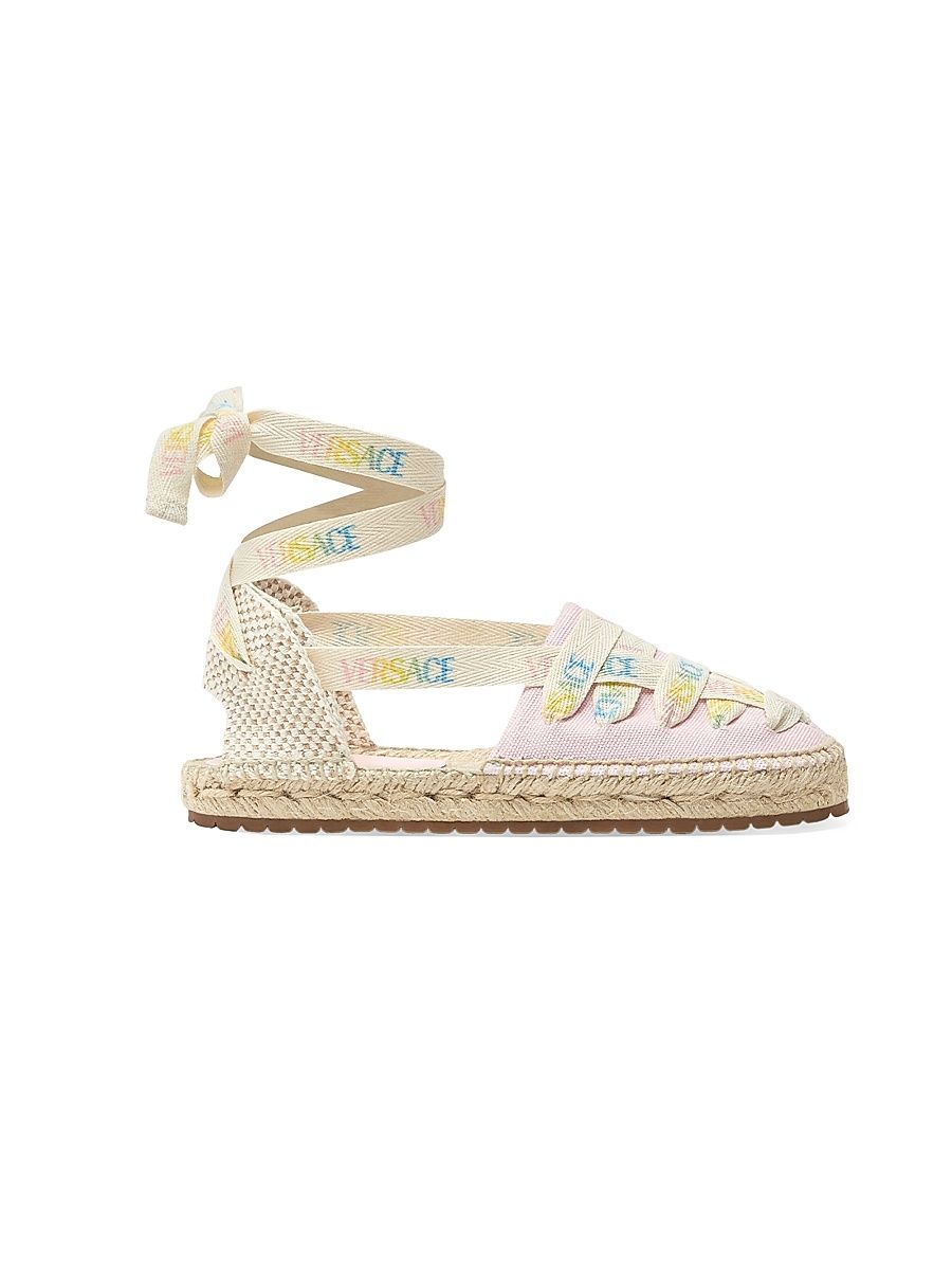 Little Girl's & Girl's Lace-Up Espadrille Flats - Pastel Pink - Size 3 (Child)