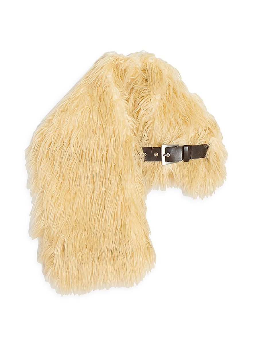 Women's Rowen Faux-Fur Buckle Scarf - Beige