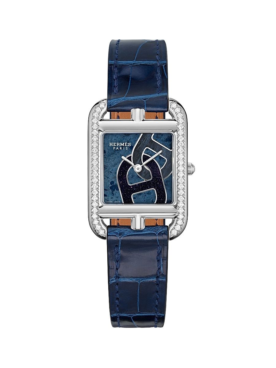 Women's Cape Cod Anchor Chain Stainless Steel, Dumortierite & Alligator-Strap Watch/31MM - Steel