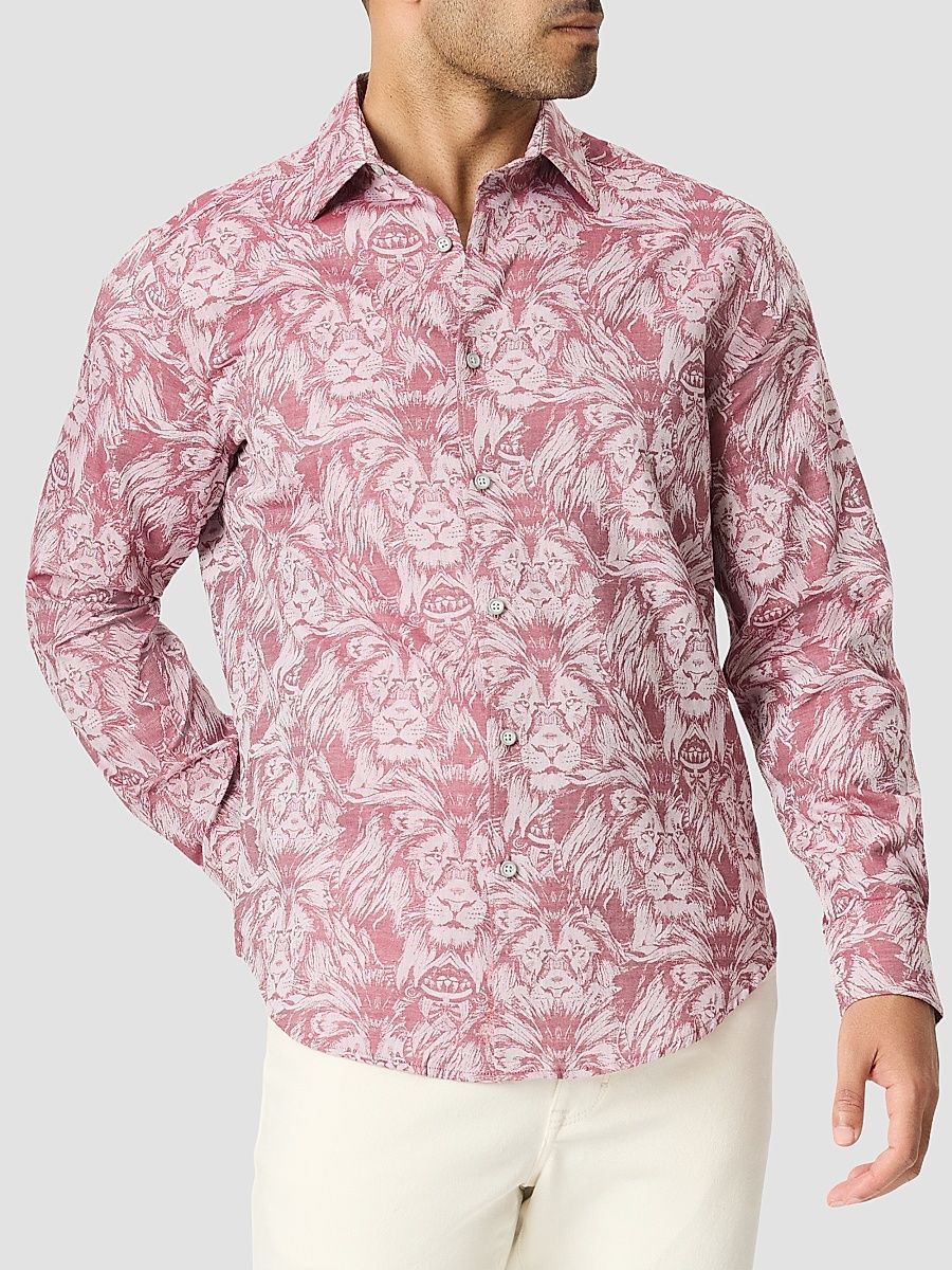 Men's Dubois Cotton Woven Shirt - Pink - Size Small