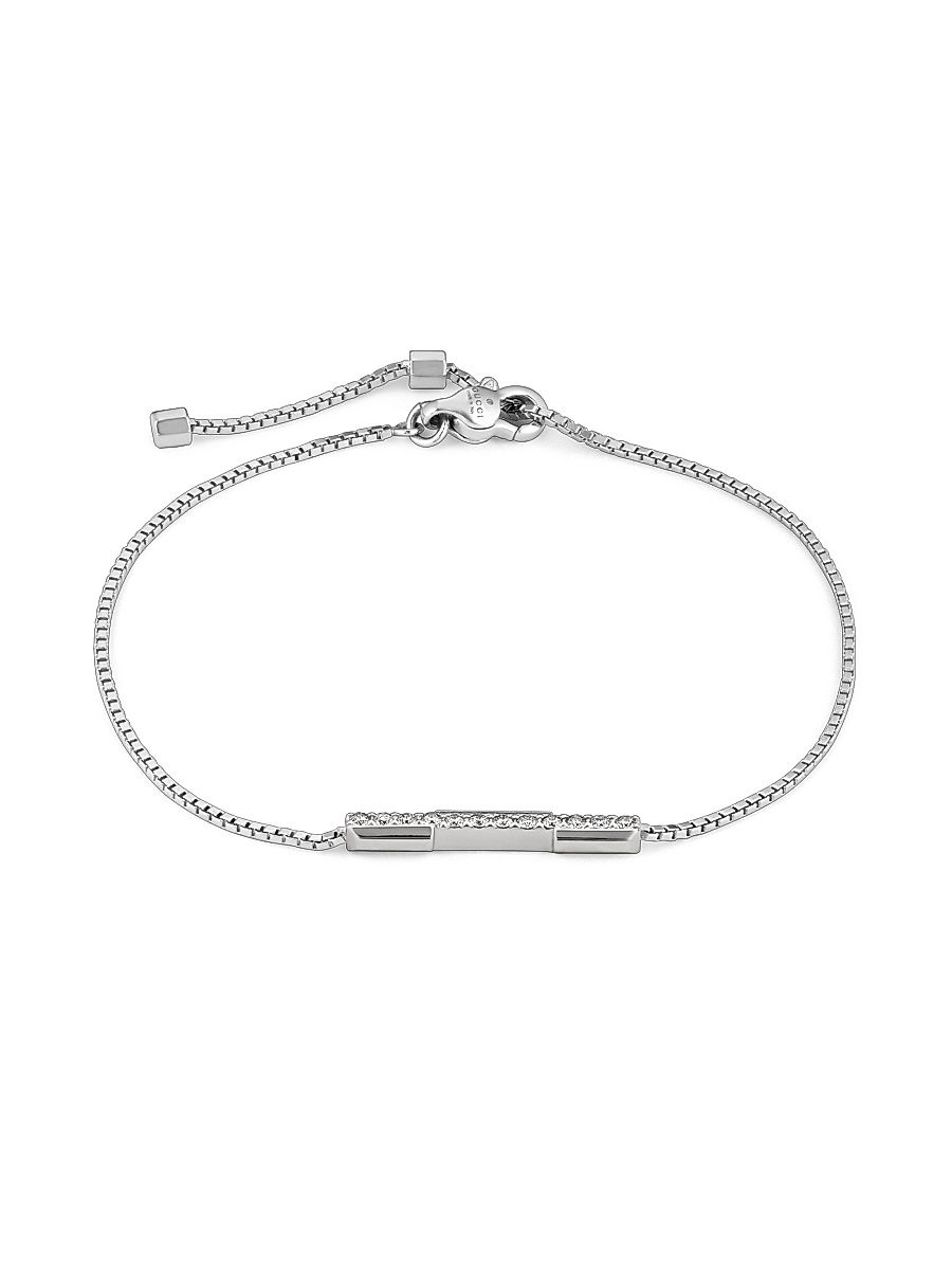 Women's Link To Love 18K White Gold & Diamond Bracelet - White Gold - Size Small