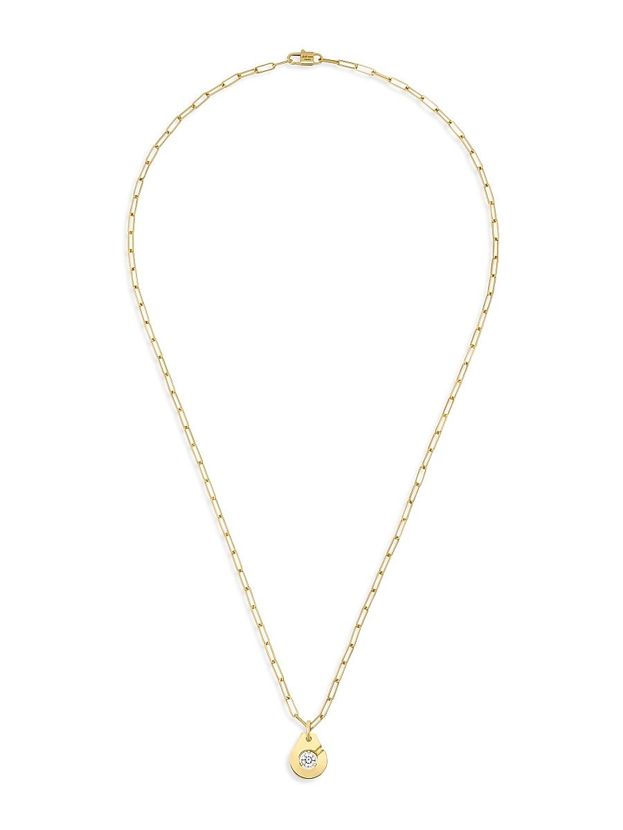 Women's Menottes Dinh Van R10 18K Yellow Gold & Diamond Handcuff Pendant Necklace - Yellow Gold