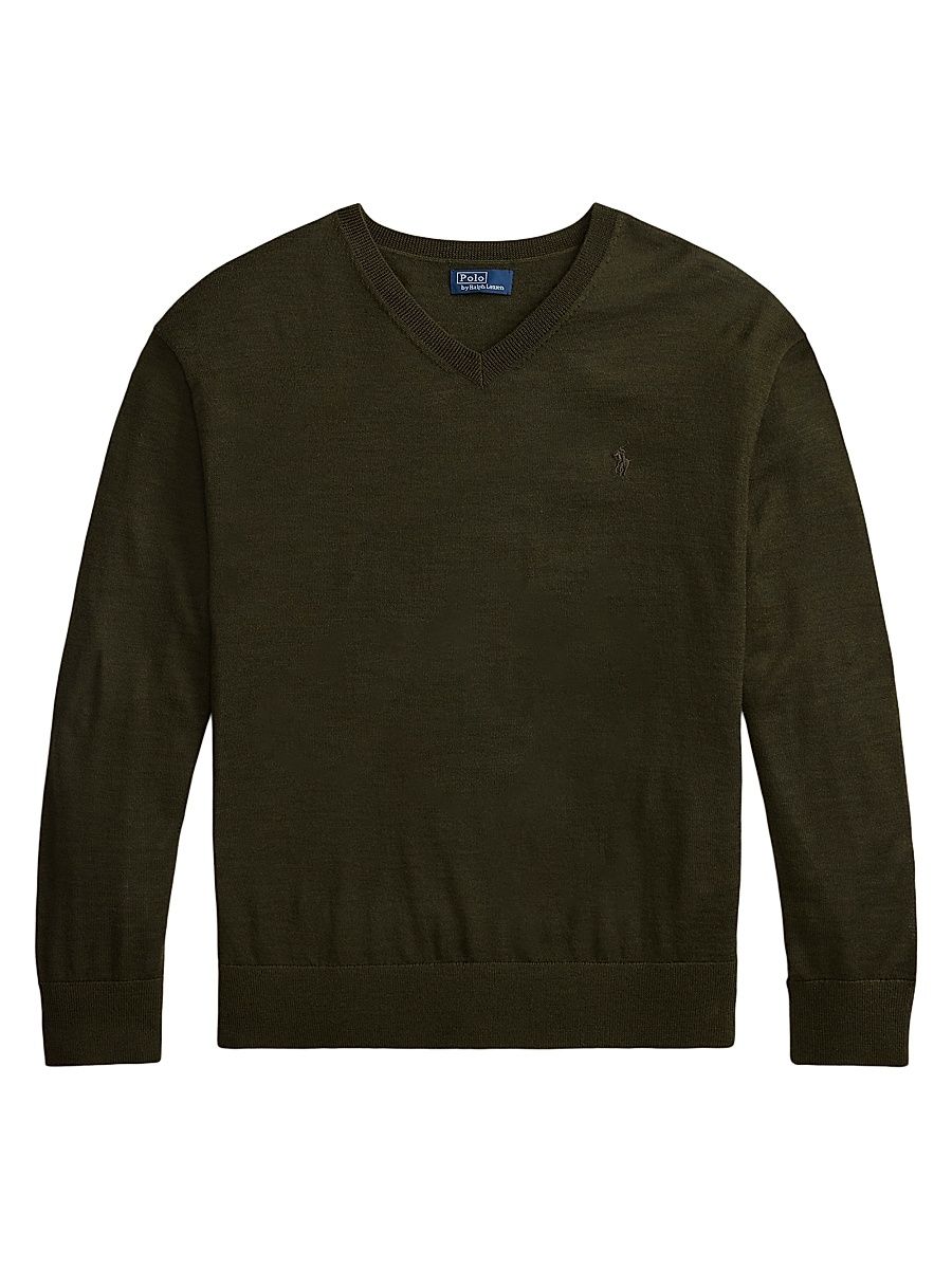 Women's Logo-Embroidered Wool Sweater - Harvest Olive - Size XL