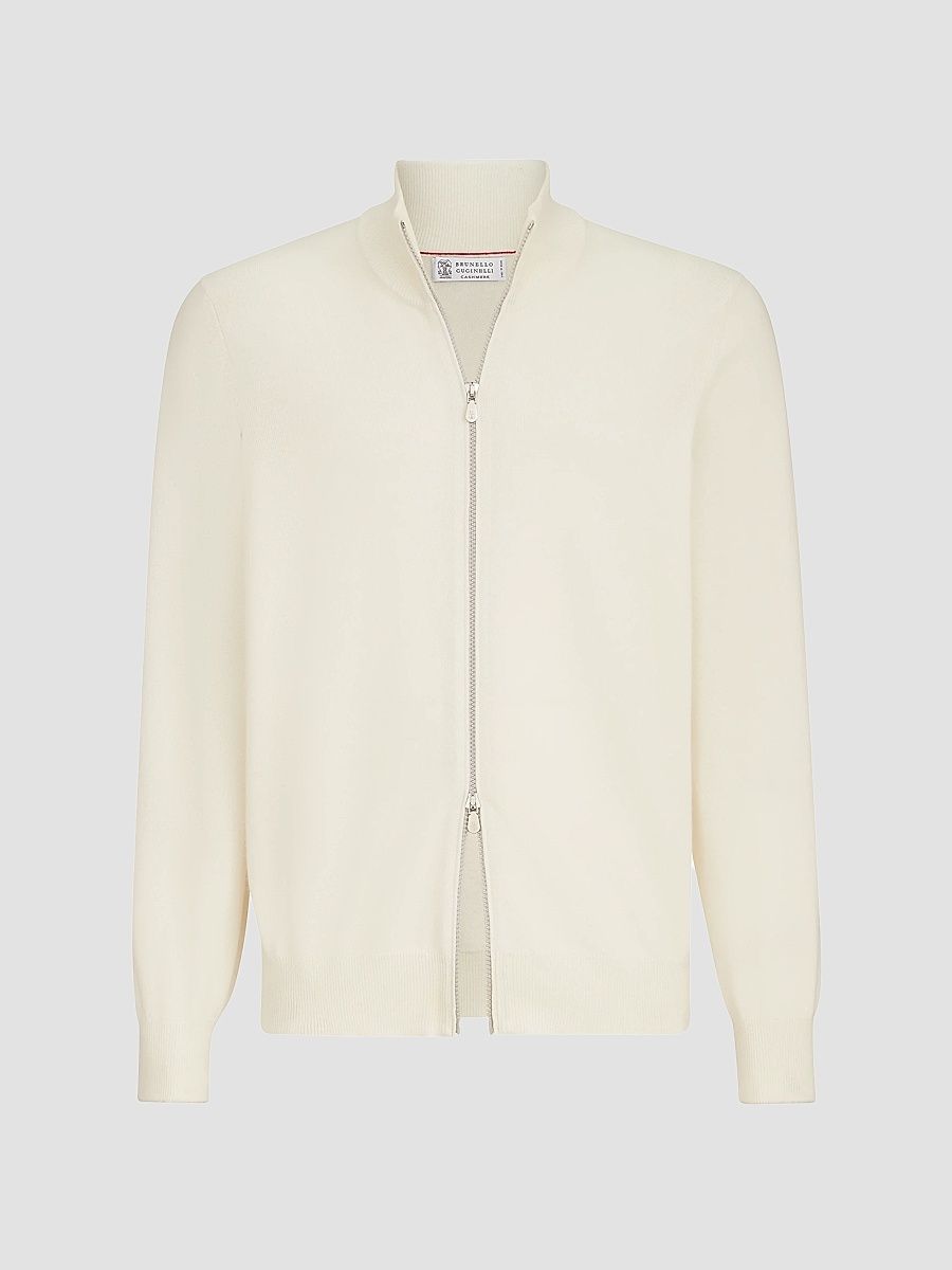 Men's Cashmere High-Neck Cardigan with Zipper - Panama - Size 50