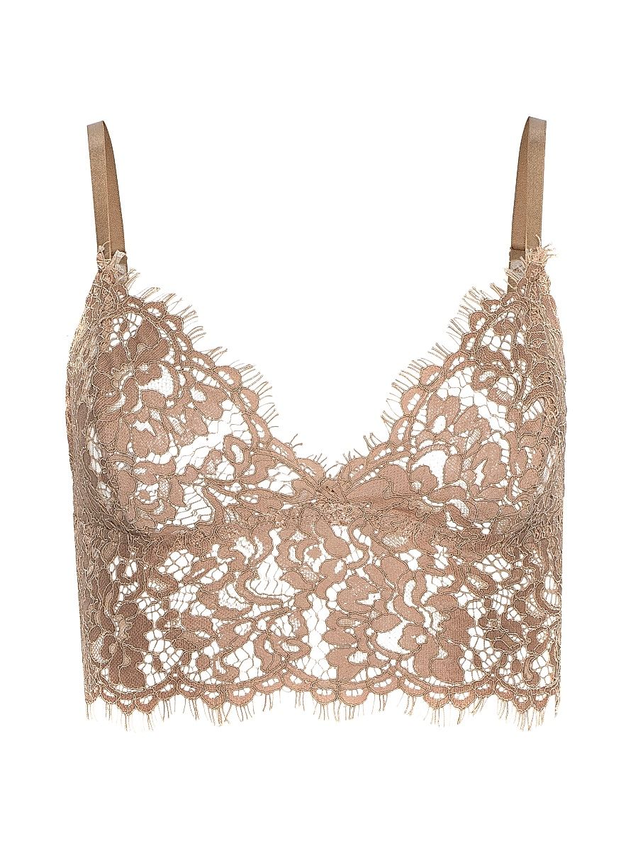 Women's Aislin Lace Bralette Top - Cappuccino - Size XL