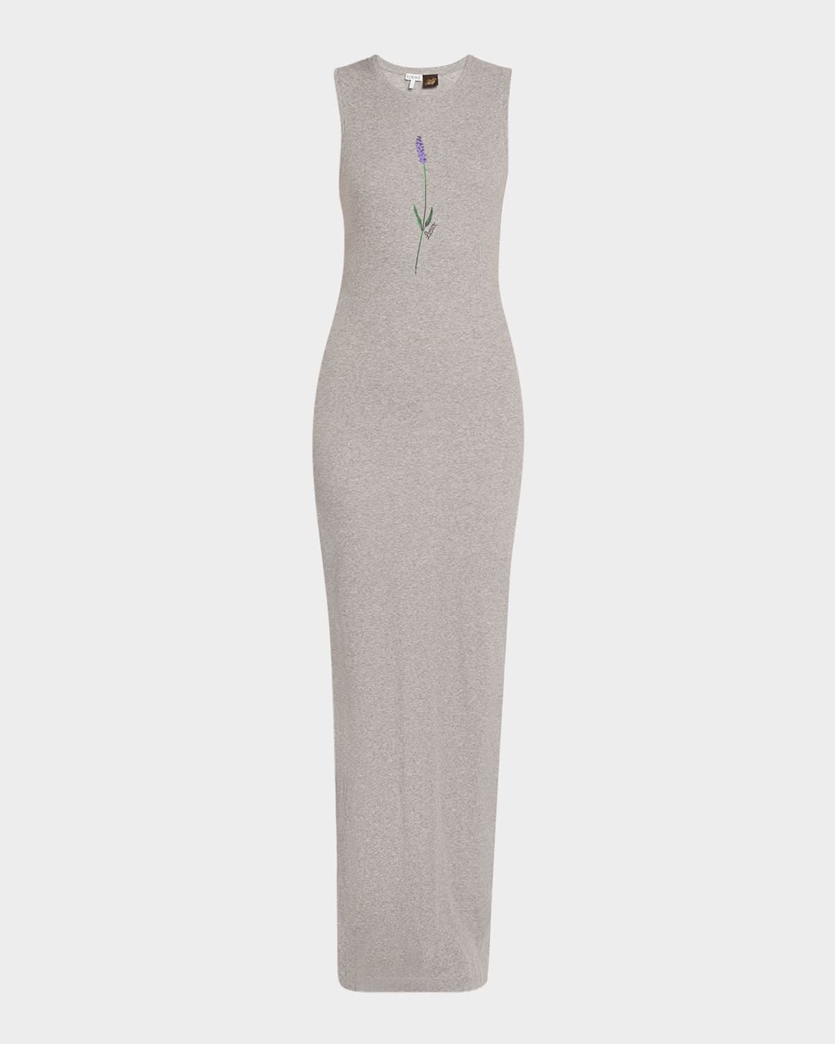 x Paula's Ibiza Flower Print Rib Maxi Tank Dress