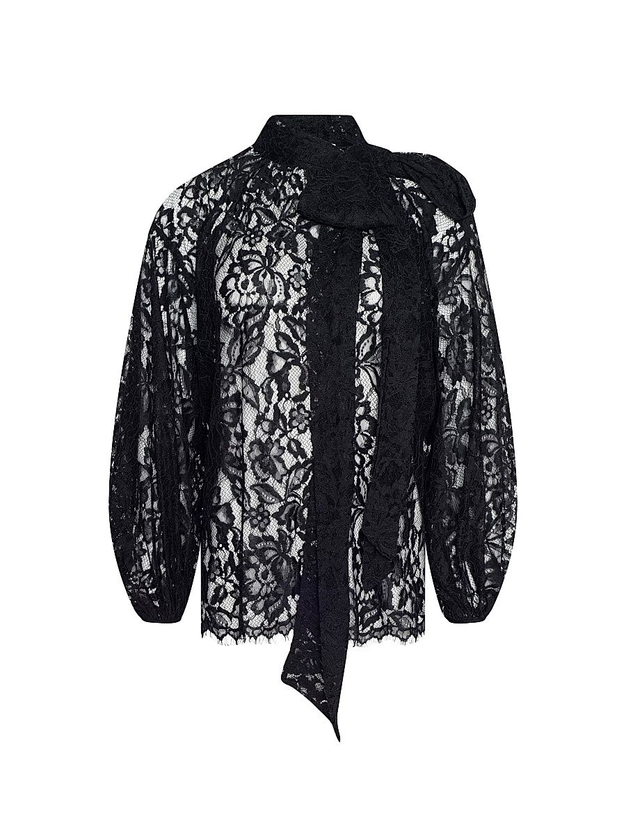 Women's Rhett Oversized Lace Blouse - Black - Size Large