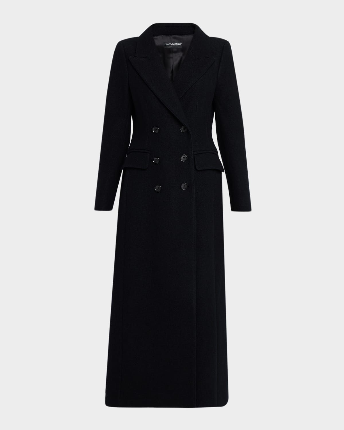 Double-Breasted Wool Long Coat