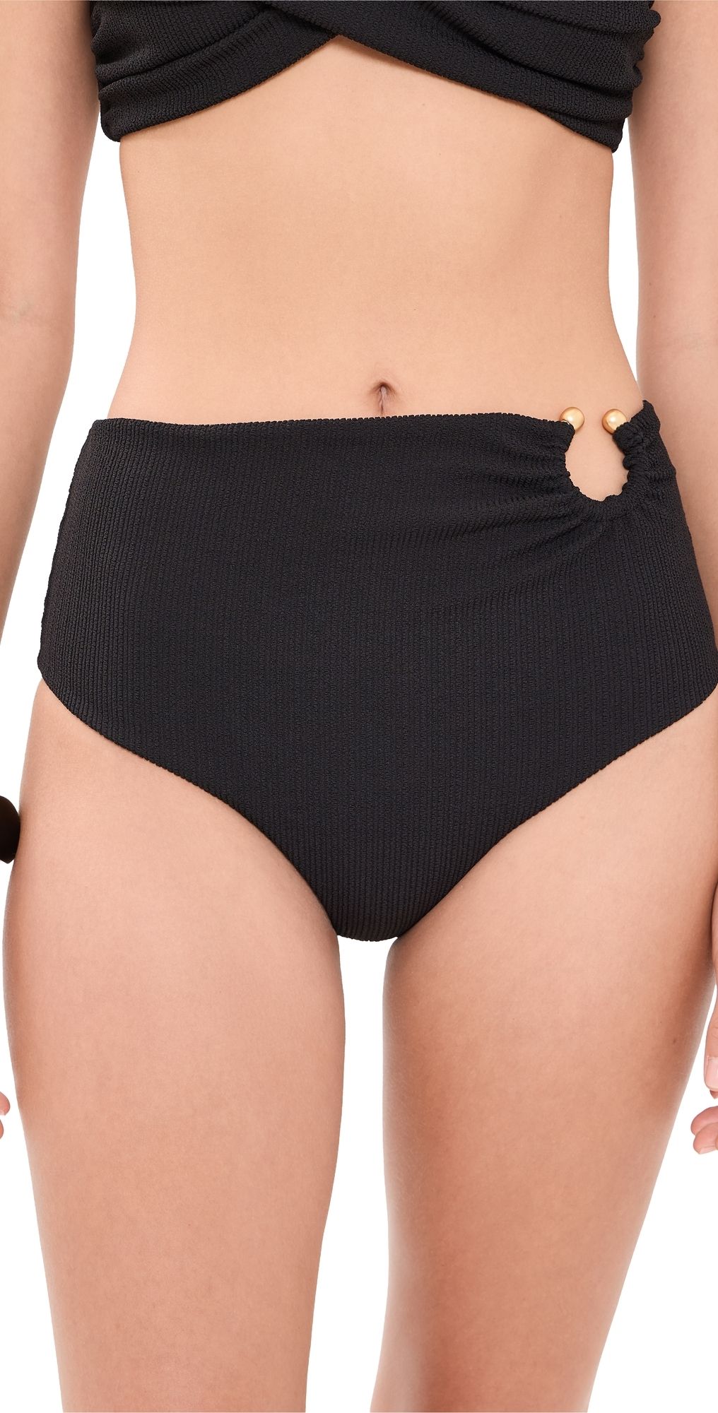 Johanna Ortiz Crinkle Taita Bikini Bottoms Black M