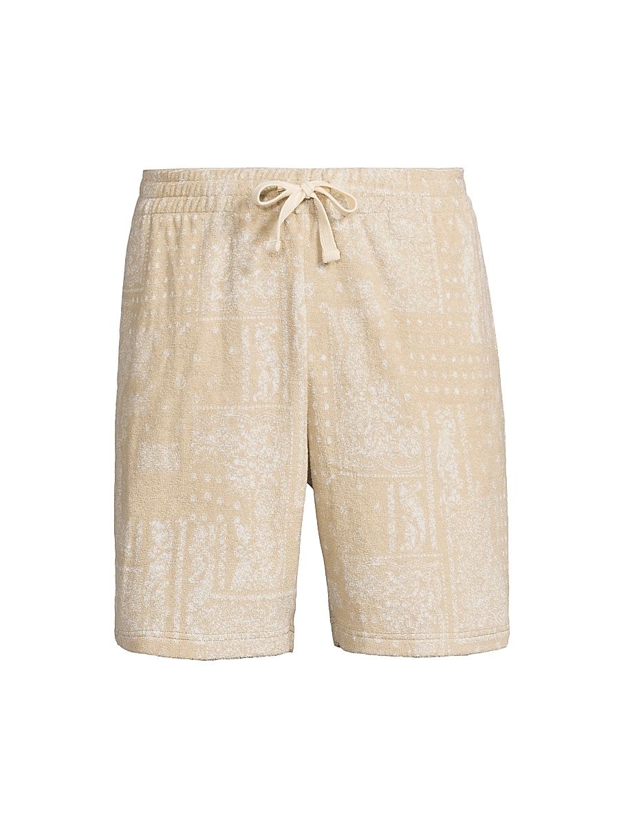 Men's Nova Bandana Print Sweat Shorts - Bandana Craft Paper - Size XL