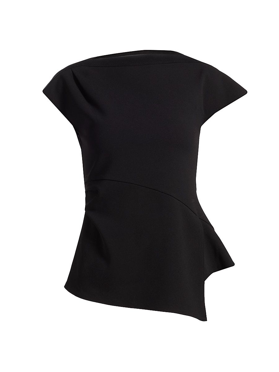 Women's Luelle Asymmetric Crepe Knit Top - Black - Size XL