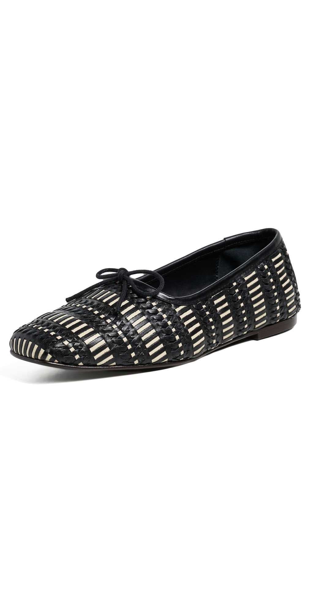 Freda Salvador Jada Flats Black Vanilla Woven Calf 8