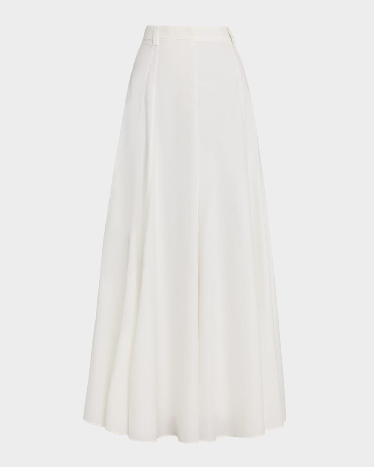 Techno Cotton Poplin Maxi Skirt