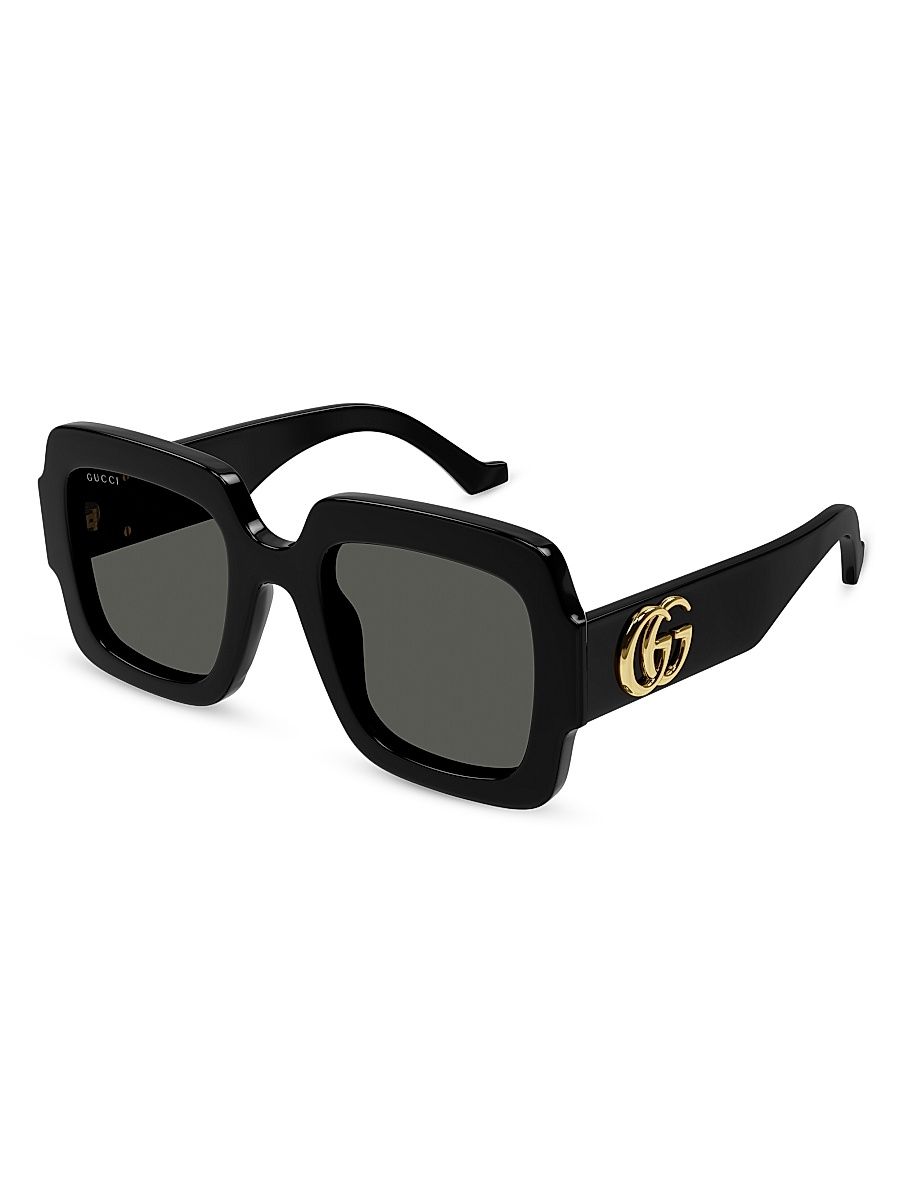 Women's Plastique 50MM Oversized Square Sunglasses - Black Grey