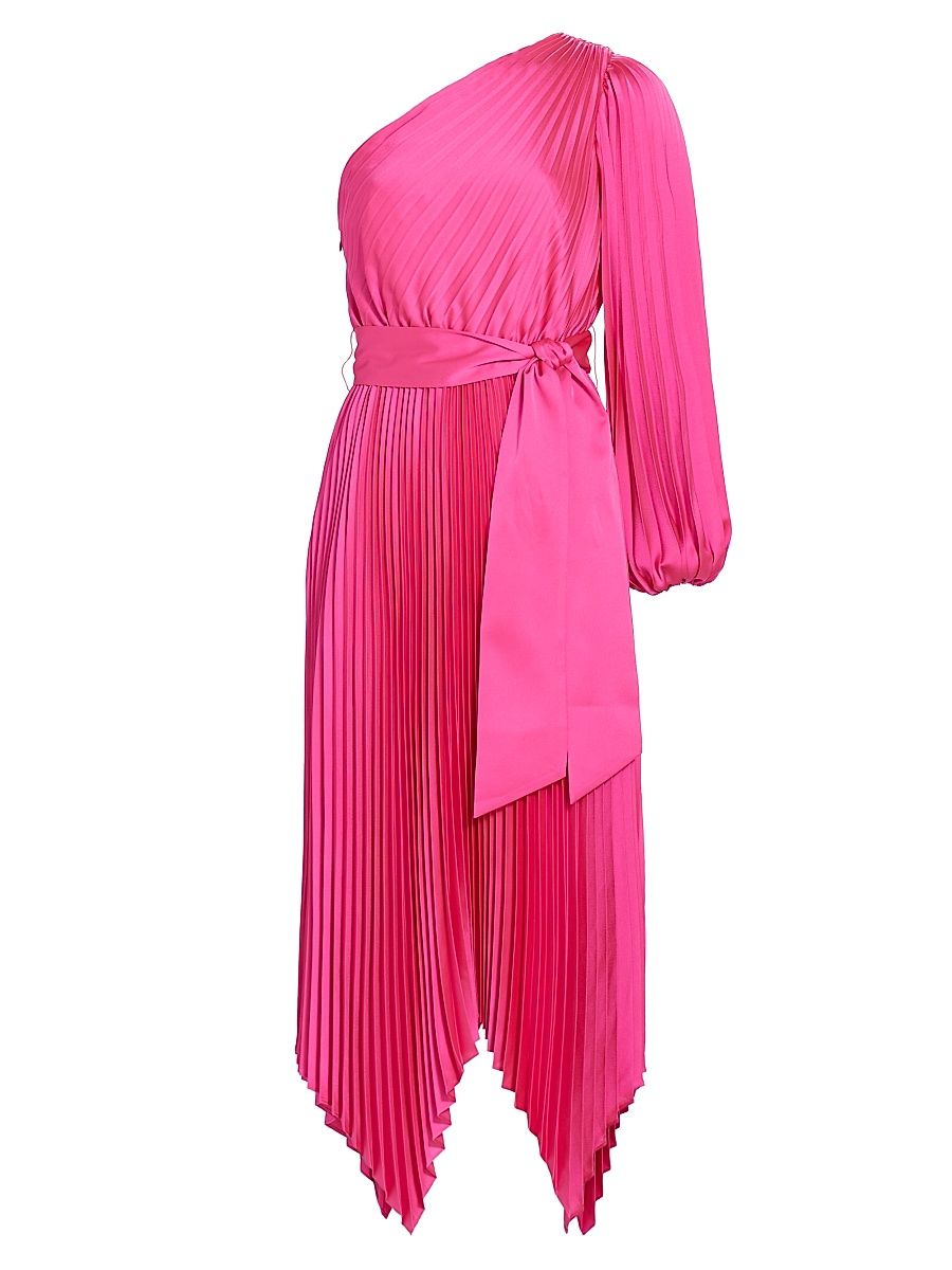 Women's Christa Pleated One-Shoulder Dress - Pink - Size 4