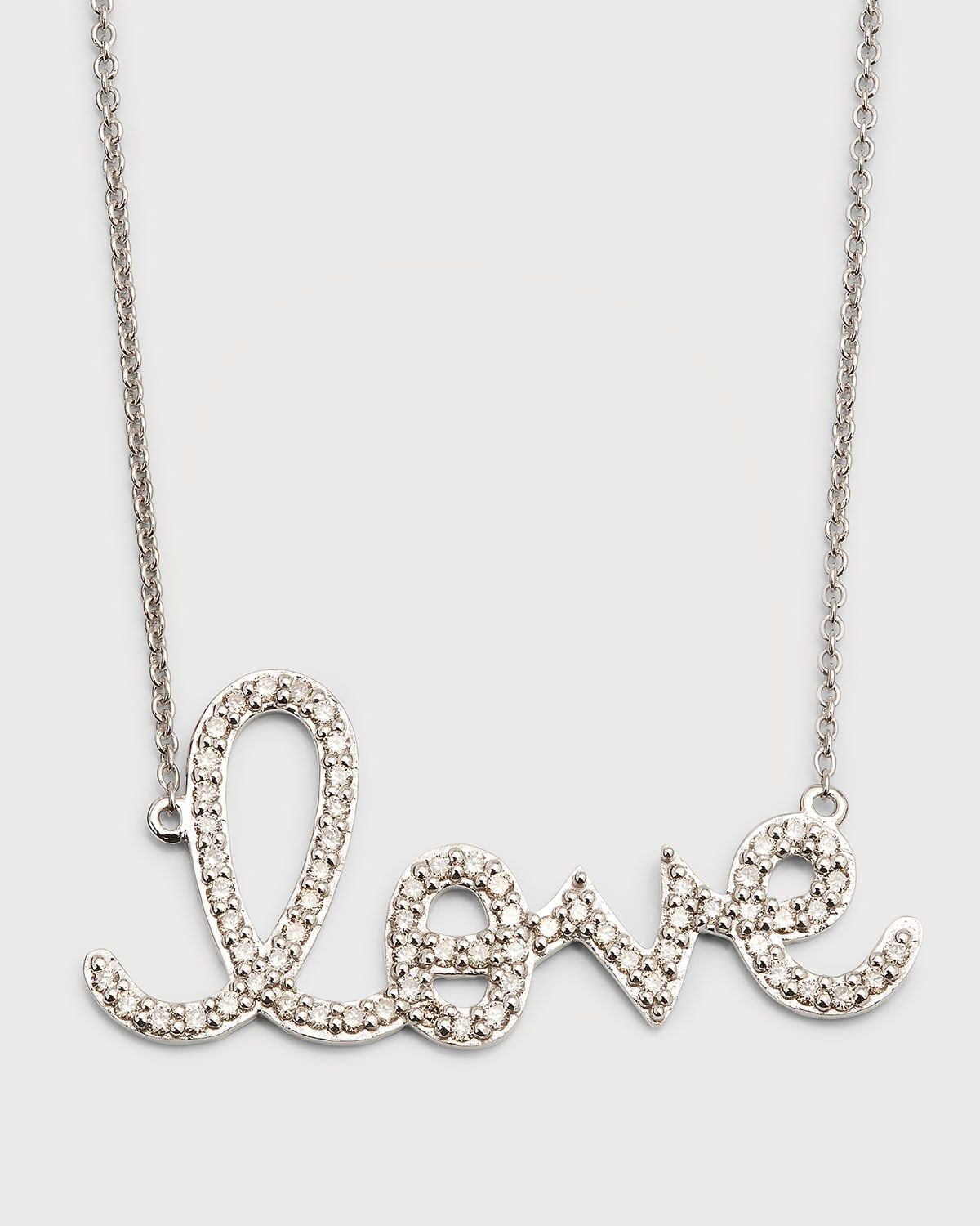 Large 14k Yellow Gold & Diamond Love Necklace