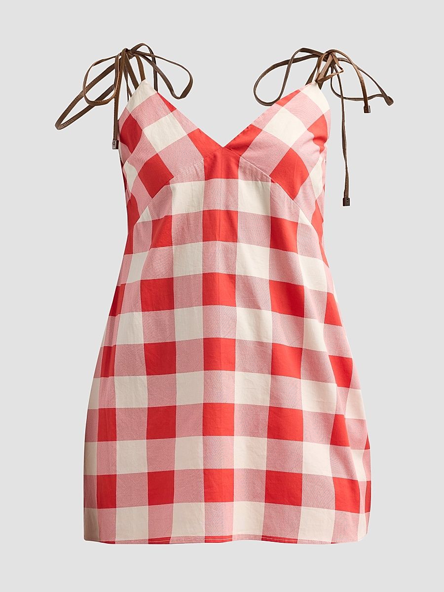 Women's Shantie Plaid Mini Dress - Geranium Gigham - Size XL