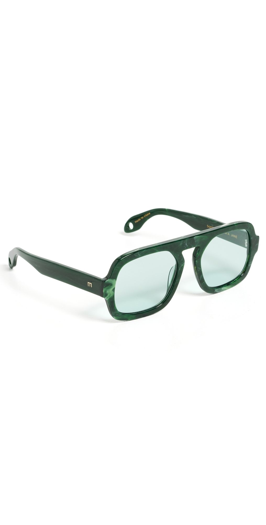 Elisa Johnson Jane Sunglasses Green Tortoise One Size