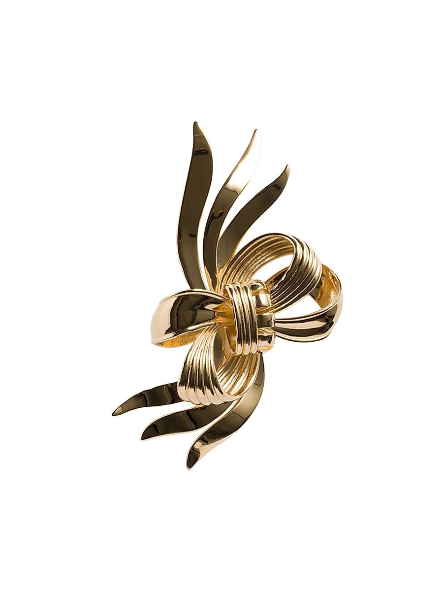 Women's Metal Bow Brooch - Gold