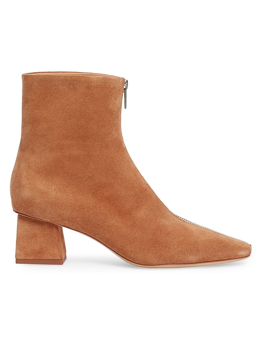 Women's Ryder 50MM Suede Block-Heel Boots - Chestnut - Size 9