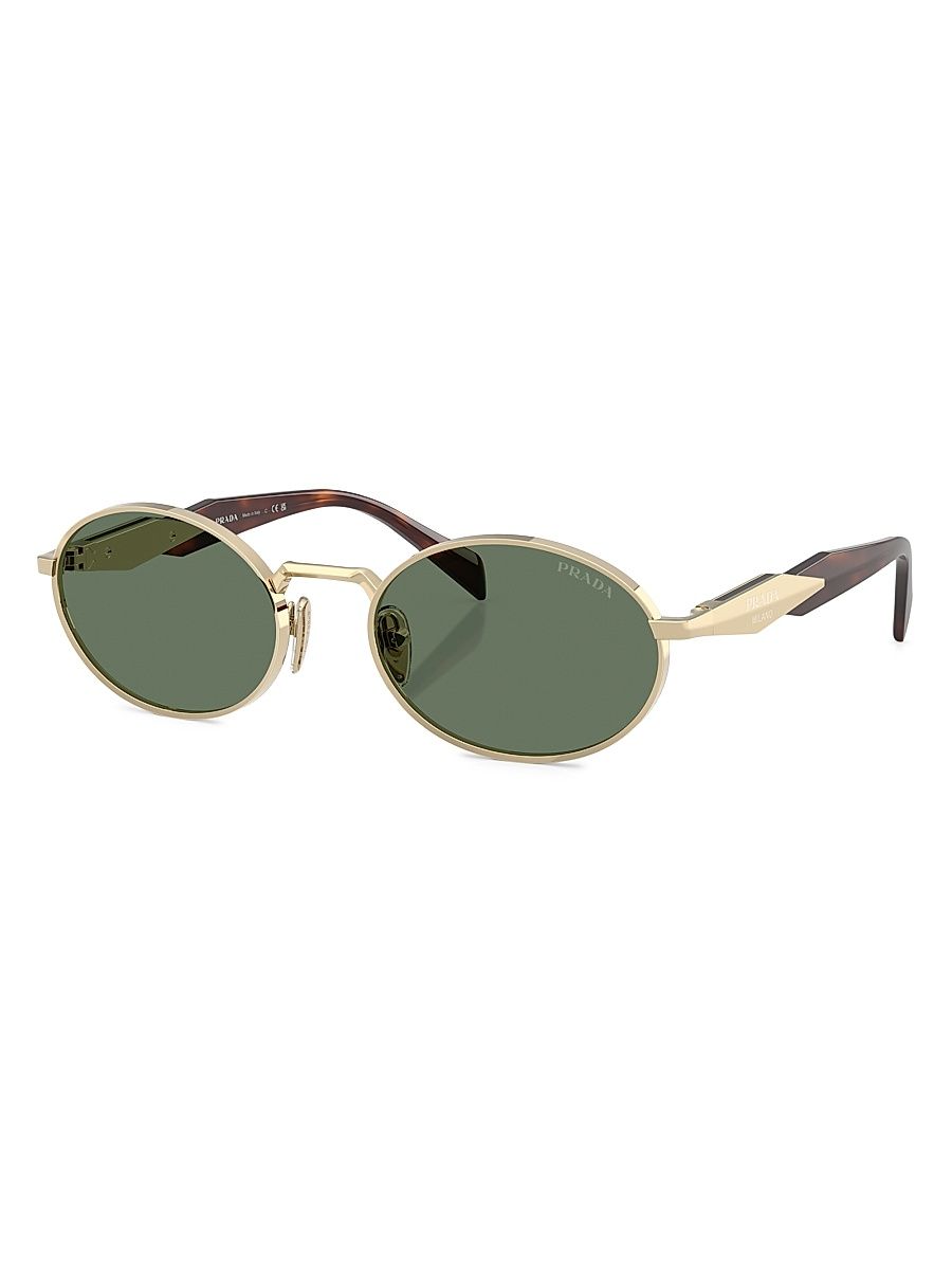 Men's 55MM Oval Sunglasses - Dark Green