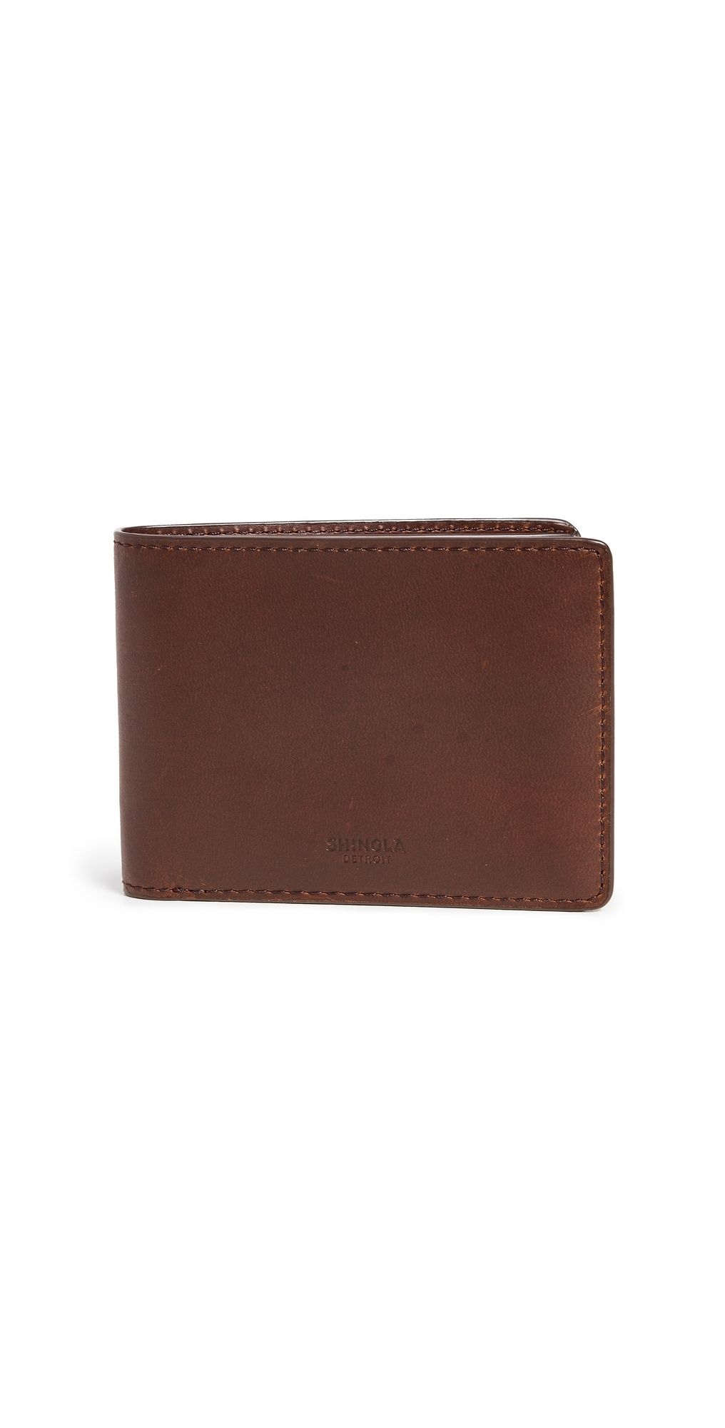 Shinola Leather Bifold Wallet Medbrown One Size