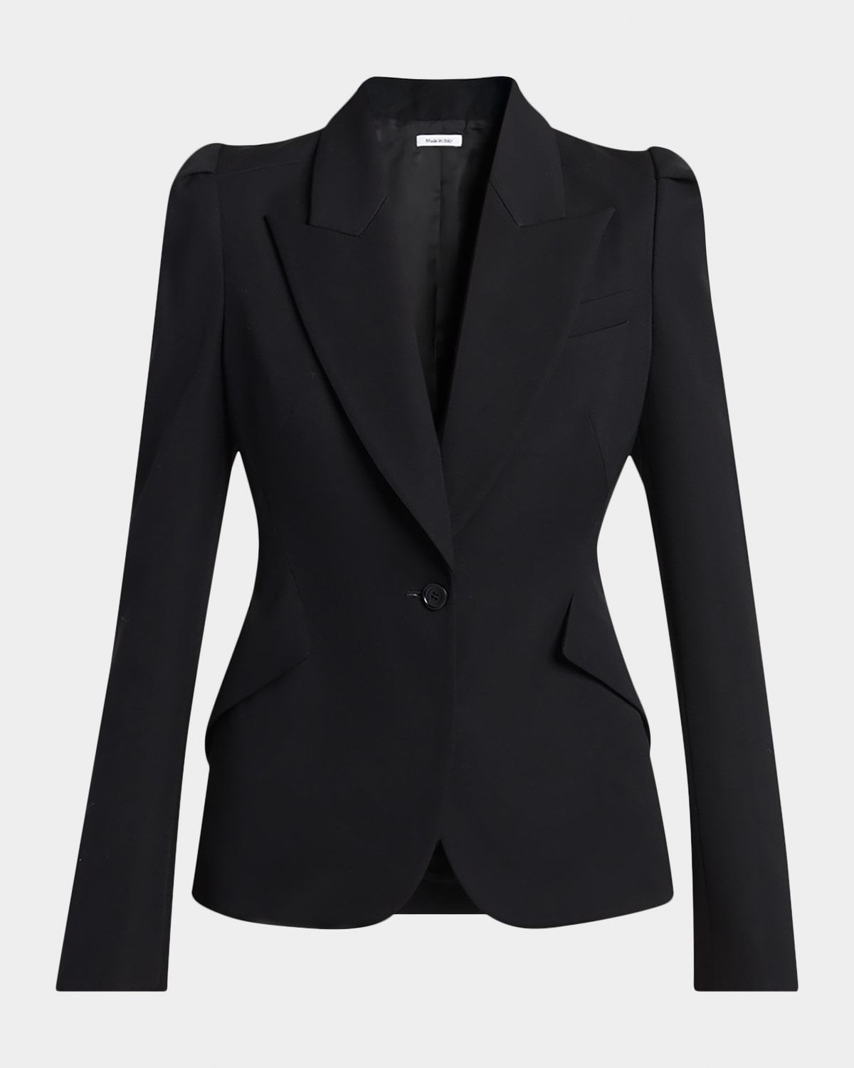 Puff-Sleeve Grain De Poudre Jacket