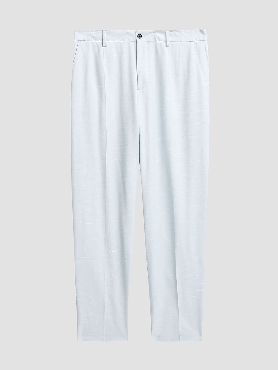 Men's Crease-Front Tapered-Leg Trousers - Azzurro Polvere - Size 34