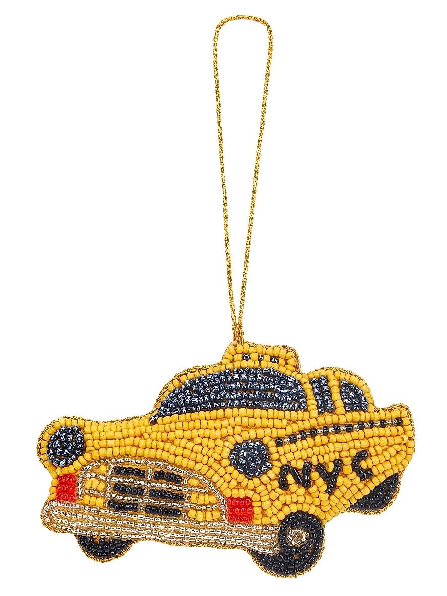 Hand-Beaded NYC Taxi Cab Ornament