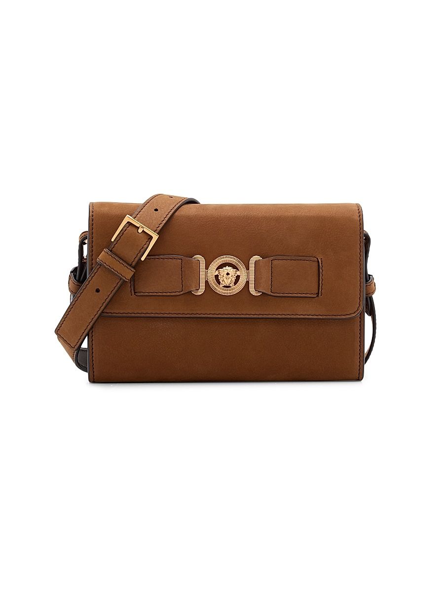 Men's Medusa Leather Clutch - Light Brown Versace Gold