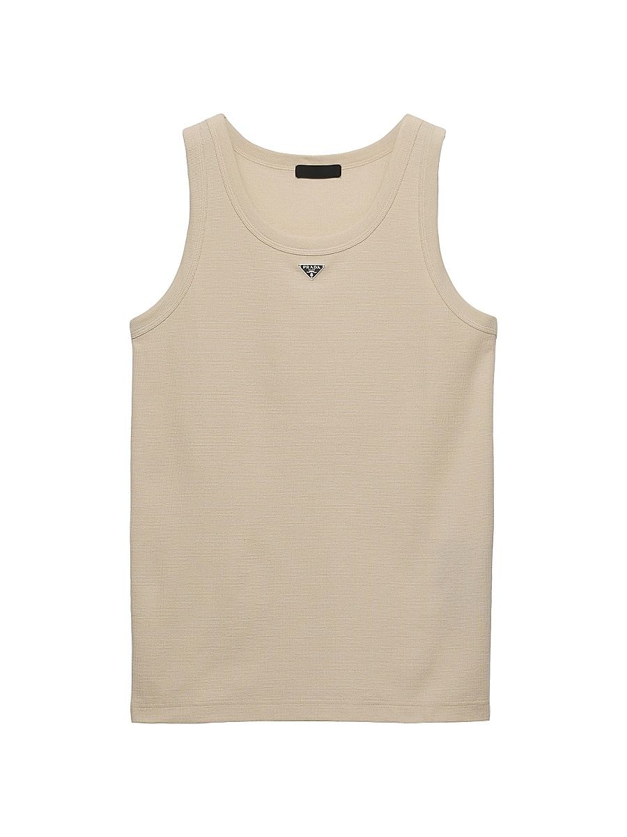 Men's Cotton Tank Top - Beige Khaki - Size XXL