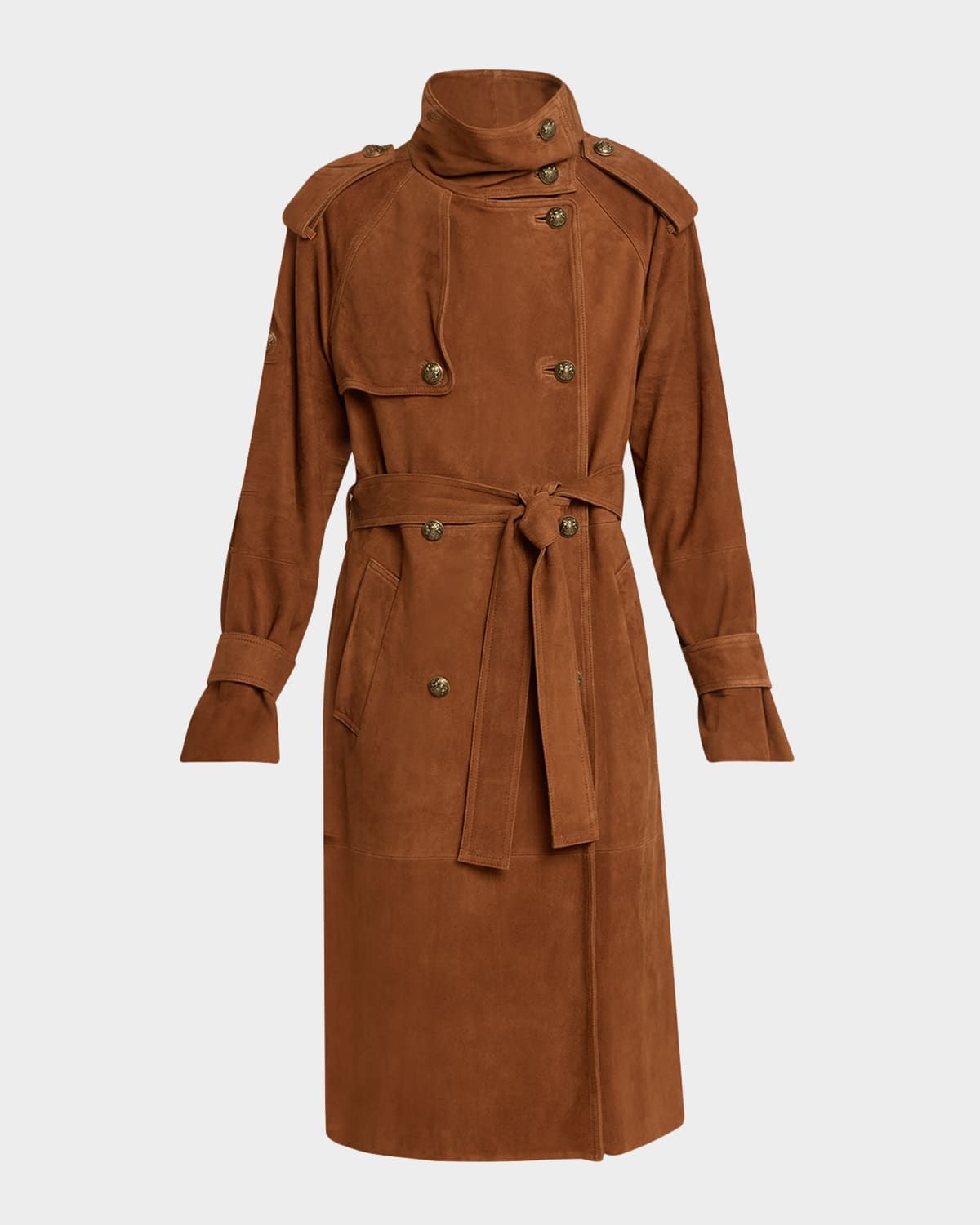 Johnny Suede Double-Breasted Coat