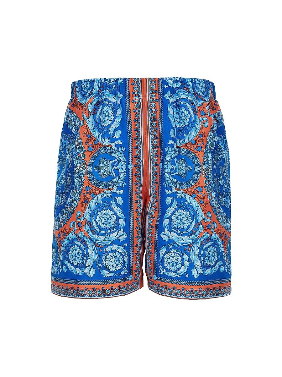 Little Boy's & Boy's Electric Barocco Print Swim Shorts - Butterfly Blue - Size 8